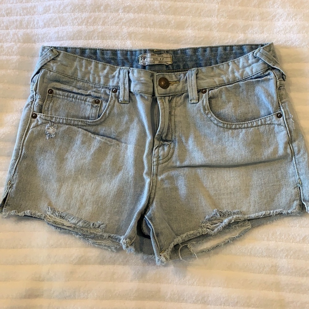 Free People cut offs. Size 27 waist. Light wash.